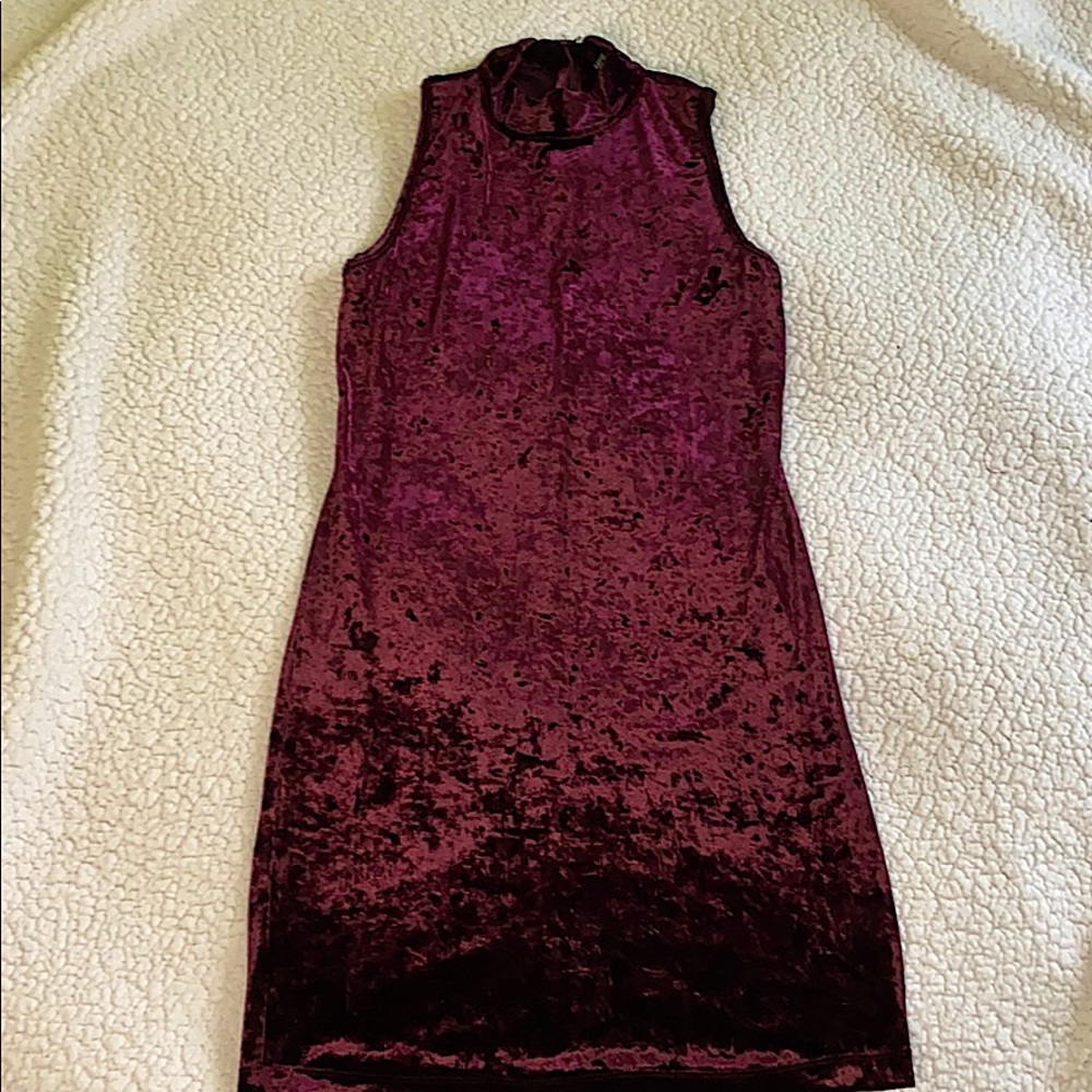 Burgundy Velour Dress